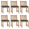 Image de vidaXL Chaises de jardin - Lot de 6 avec coussins - Teck massif