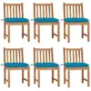 Image de vidaXL Chaises de jardin Bois teck cousin Bleu - Lot de 6