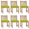Image de vidaXL Chaises de jardin en teck avec coussins verts