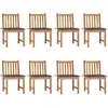 Image de vidaXL Chaises de jardin avec coussins - Bois de teck massif lot de 8