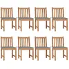 Image de vidaXL Lot de 8 chaises de jardin avec coussins bois de teck massif