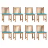 Image de vidaXL Chaises de jardin Bois de teck - Lot de 8