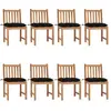 Image de vidaXL Chaises de jardin en teck avec coussins noir