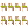 Image de vidaXL Chaises de jardin - Bois de teck massif - Lot de 8