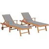 Image de vidaXL Chaises longues teck lot de 2