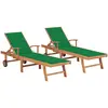 Image de vidaXL Chaises longues lot de 2 - Vert teck solide