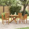 Image de vidaXL Ensemble à manger 5 pcs - Bois de teck massif