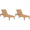 Image de vidaXL Chaises longues lot de 2 - Bois de teck solide