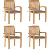 Image de vidaXL Chaises de jardin empilables (Lot de 4)