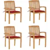 Image de VIDAXL Chaises de jardin empilables - Teck solide