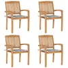 Image de vidaXL Chaises de Jardin Empilables - Teck Solide