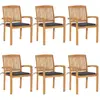 Image de vidaXL Chaises empilables de jardin - Teck solide