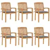 Image de VidaXL Chaises empilables jardin - Teck