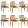 Image de vidaXL Chaises jardin - Teck - Taupe
