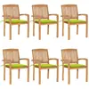 Image de VidaXL Chaises de jardin empilables - Teck solide
