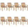 Image de vidaXL Chaises empilables jardin lot de 8 - Teck