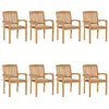 Image de vidaXL Chaises empilables jardin Teck