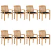 Image de VIDAXL Chaises de jardin - Teck solide - Lot de 8