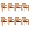 Image de vidaXL Chaises de jardin empilables avec coussins