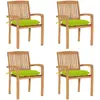 Image de VidaXL Chaises jardin empilables - Teck