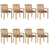 Image de vidaXL Chaises de jardin empilables - Teck
