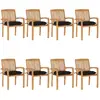 Image de vidaXL Chaises de jardin empilables avec coussins Teck solide