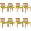 Image de VIDAXL Chaises empilables avec coussins - Teck solide