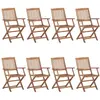 Image de vidaXL Chaises pliables extérieur lot de 8 Acacia massif
