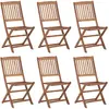 Image de vidaXL Chaises pliables d'extérieur lot de 6 - Bois d'acacia massif