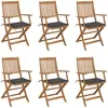 Image de vidaXL Chaises pliables de jardin - Lot de 6