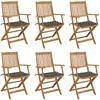 Image de vidaXL Chaises pliantes acacia taupe