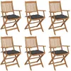 Image de vidaXL Chaises pliables de jardin avec coussins anthracite