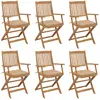Image de vidaXL Chaises pliables de jardin avec coussins - Lot de 6