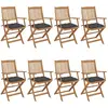Image de vidaXL Chaises pliantes acacia anthracite