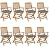 Image de vidaXL Chaises pliables de jardin - Lot de 8 avec coussins