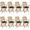 Image de vidaXL Chaises pliantes - Lot de 8 - Bois d'acacia