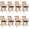 Image de vidaXL Chaises pliables de jardin lot de 8 - Bois d'acacia
