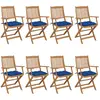 Image de vidaXL Chaises pliantes 8 pièces avec coussins en bois d'acacia massif