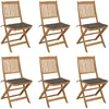 Image de vidaXL Chaises pliables jardin bois acacia - Lot de 6 avec coussins