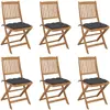 Image de vidaXL Chaises pliantes jardin - Lot de 6 - Acacia Massif Anthracite