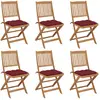Image de vidaXL Chaises pliables jardin 6 pièces acacia