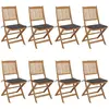 Image de vidaXL Chaises pliables de jardin et coussins - Acacia / Anthracite