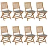 Image de vidaXL Chaises pliables de jardin avec coussins - Bois d'acacia