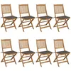 Image de vidaXL Chaises pliables de jardin avec coussins - Lot de 8