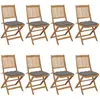 Image de vidaXL Chaises pliables de jardin et coussins - Acacia / Gris
