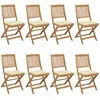 Image de vidaXL Chaises pliables de jardin avec coussins - Lot de 8
