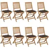 Image de vidaXL Chaises pliables de jardin avec coussins - Lot de 8