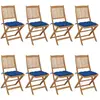 Image de vidaXL Chaises pliables de jardin lot de 8 avec coussins Bois d'acacia