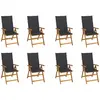 Image de vidaXL Chaises pliables de jardin avec coussins lot de 8