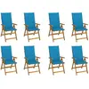 Image de vidaXL Chaises pliables de jardin avec coussins lot de 8 - Bois d'acacia